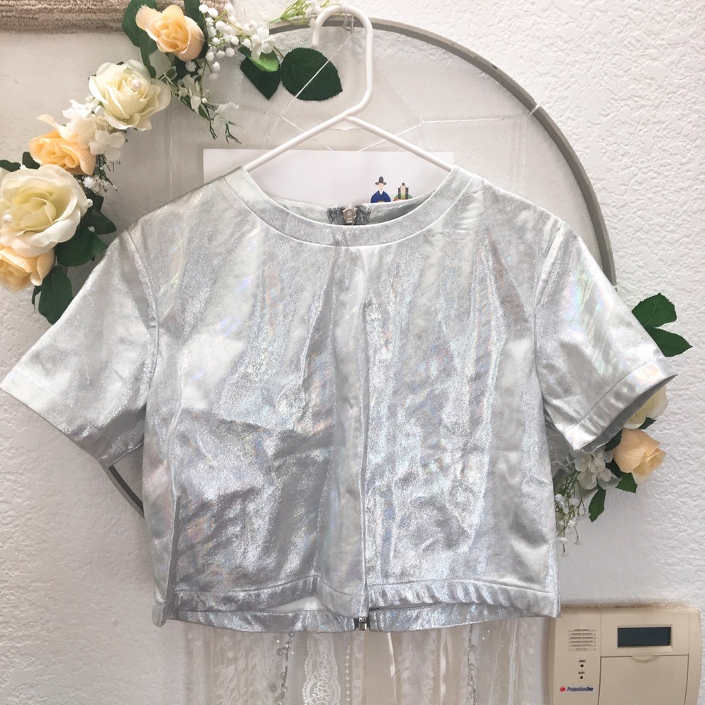 🌟coachella🌟Silver crop top